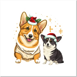 Cute Christmas Corgis Posters and Art